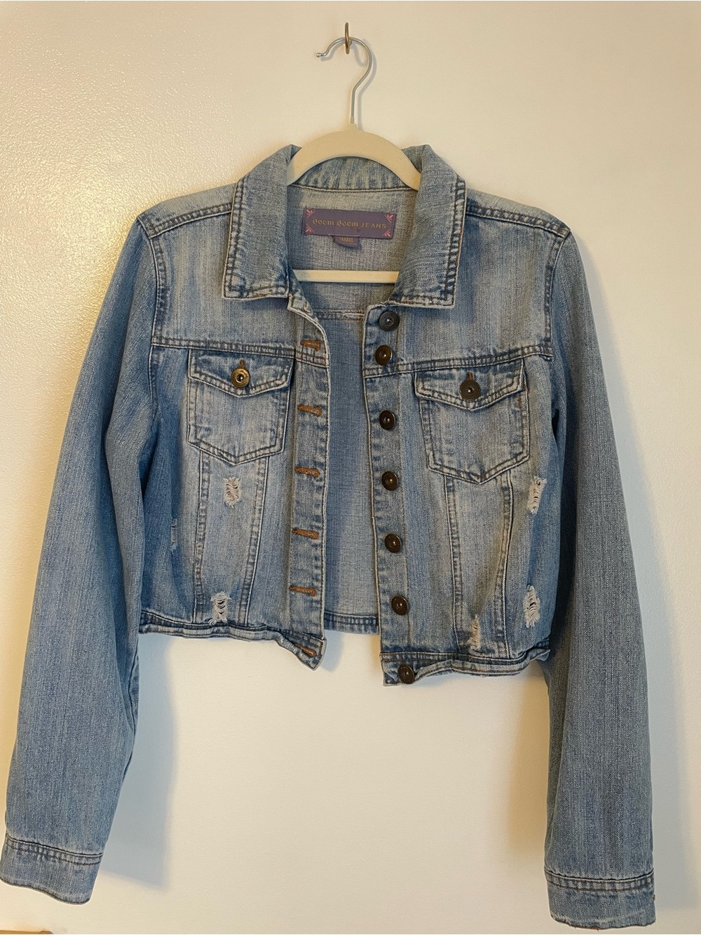 Cropped denim jacket boom boom jeans size small